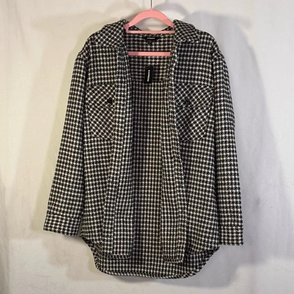 Express Oversized Houndstooth Shacket Size M - Picture 6 of 8